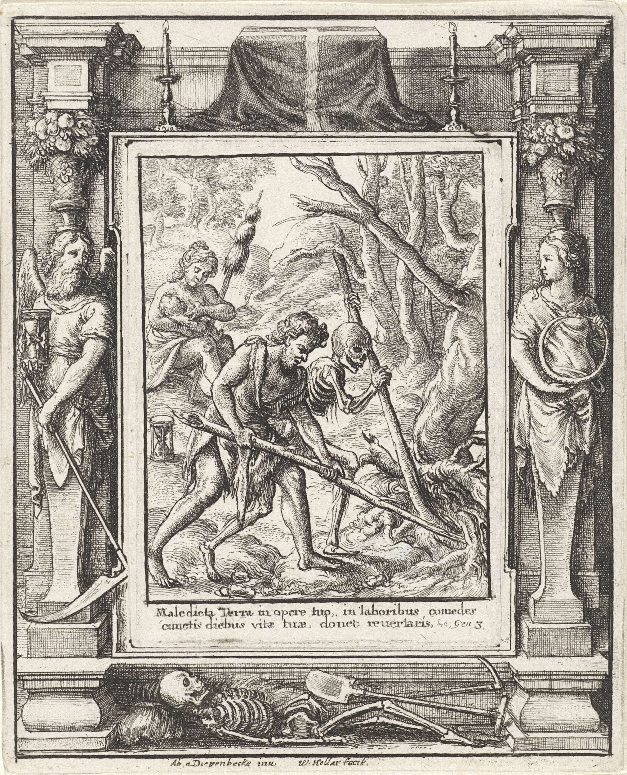 Adam en Eva na de zondeval, by Wenceslaus Hollar, public domain