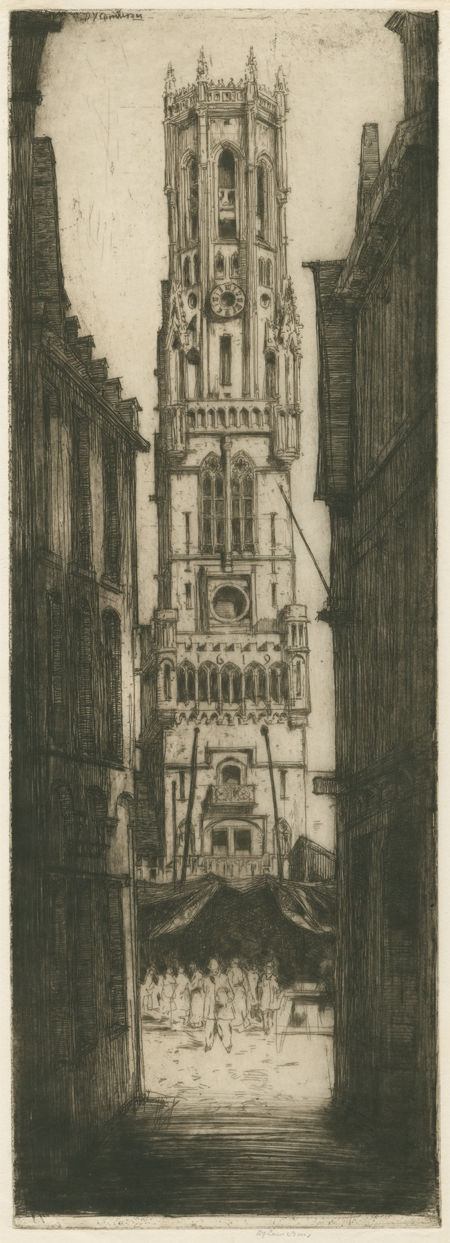 The Belfry of Bruges, by David Young Cameron, public domain