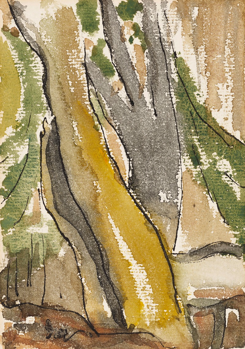 Arthur Dove's 'Trees Behind the House' captures a serene landscape with vibrant colors.