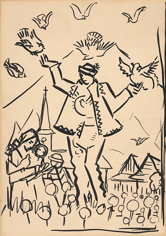 A study painting by Arnold Peter Weisz-Kubínčan exploring themes of joy.