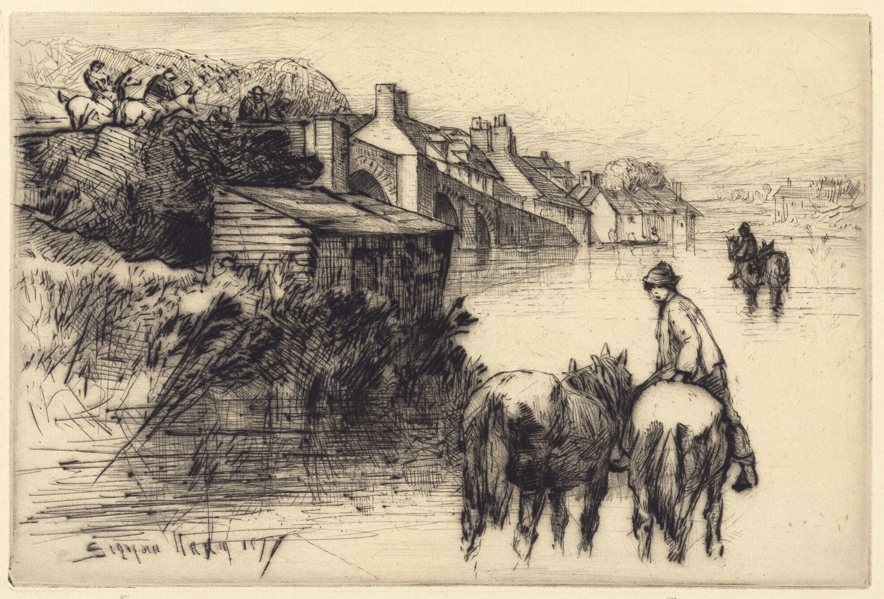 Wareham Bridge, by Francis Seymour Haden, public domain