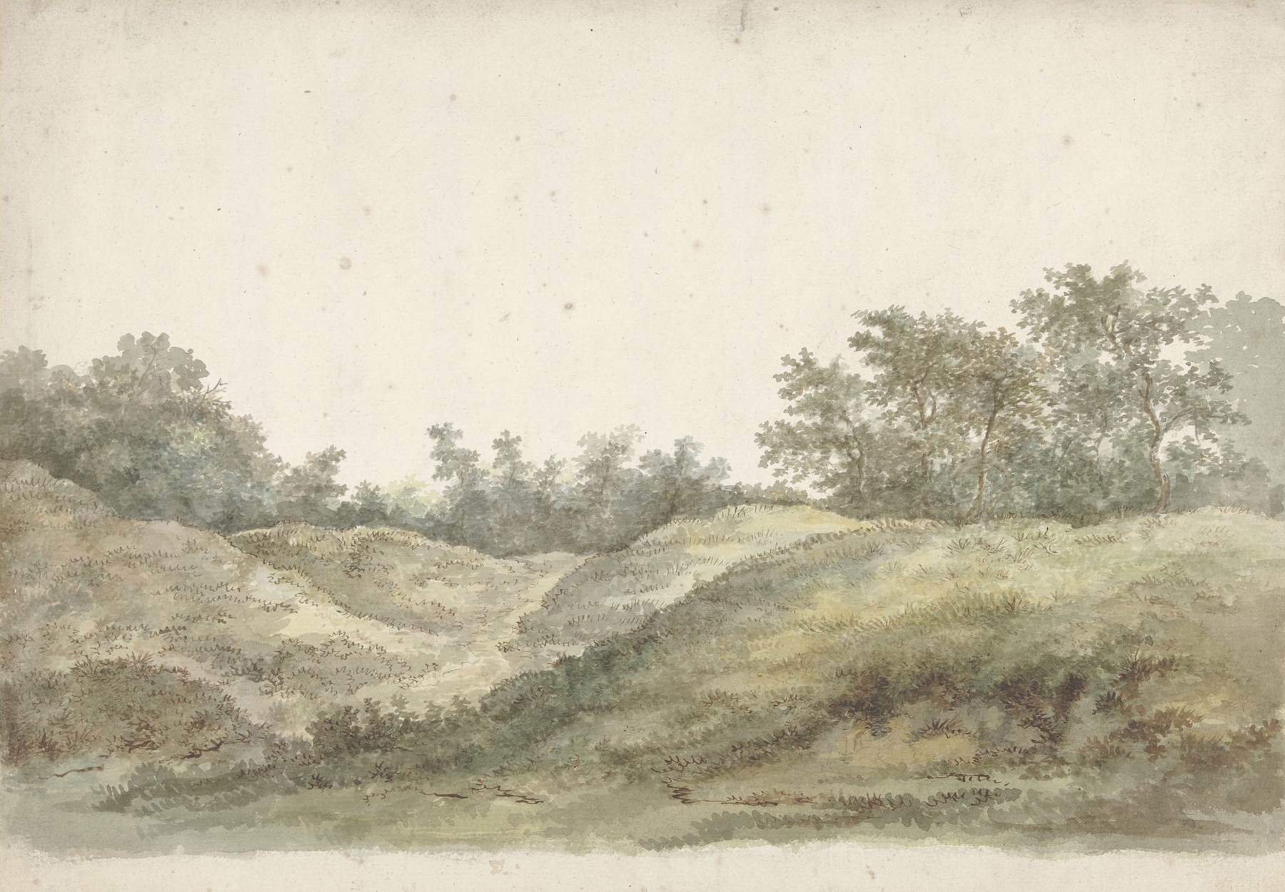 Landscape depicting dunes at dusk, oil painting by Jacob Ernst Marcus
