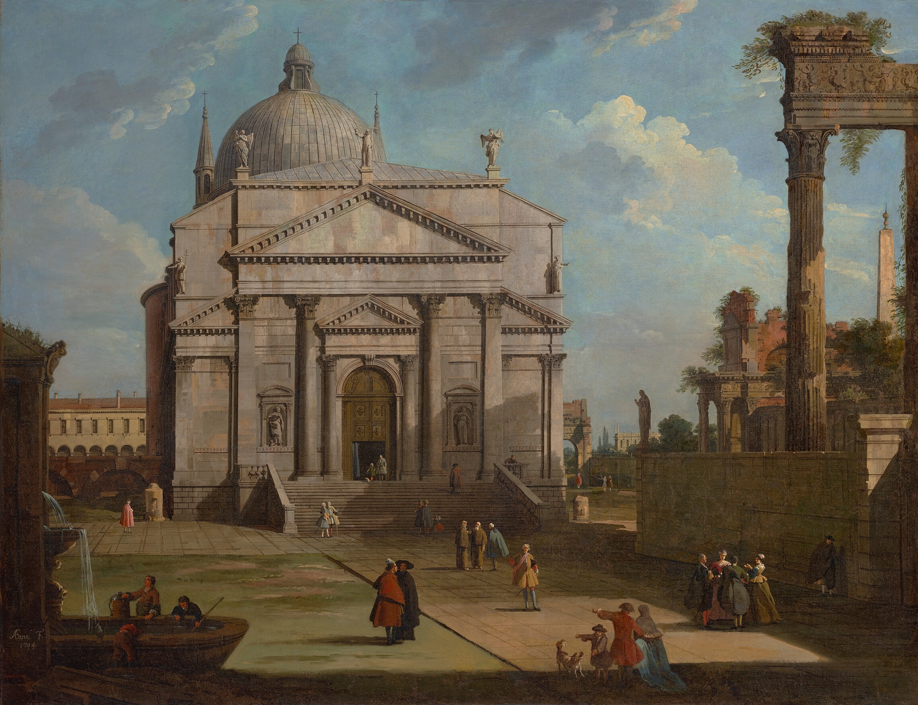 Rococo architecture of the church of the Redentore by Canaletto, oil painting