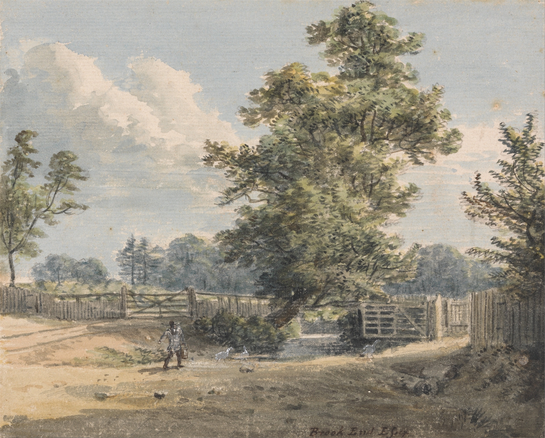 Brook End, Essex, by Paul Sandby, public domain