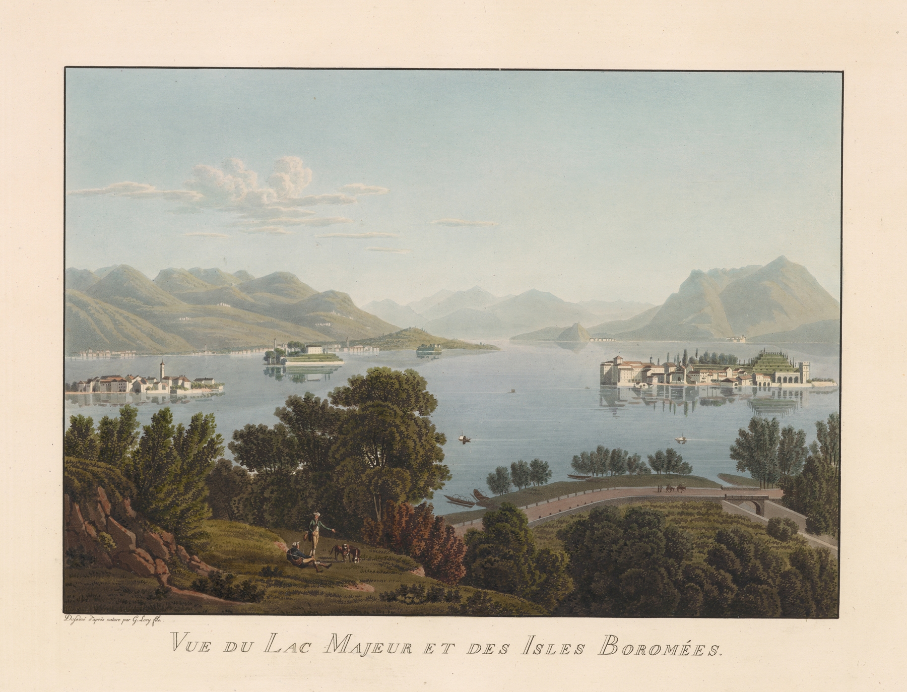 Vue du Lac Majeur et des Isles Boromées, oil painting by Gabriel Lory the Younger