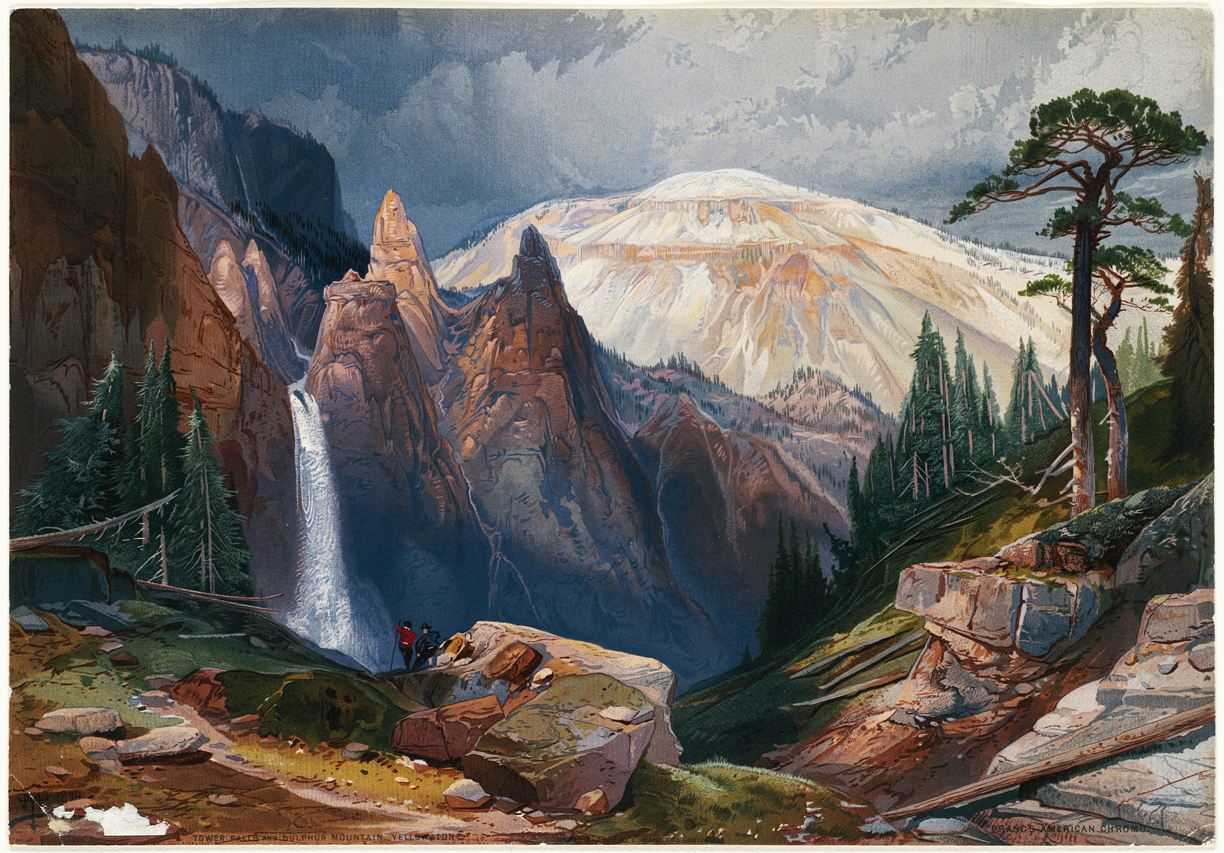 Tower Falls and Sulphur Mountain, Yellowstone, by Thomas Moran, public domain
