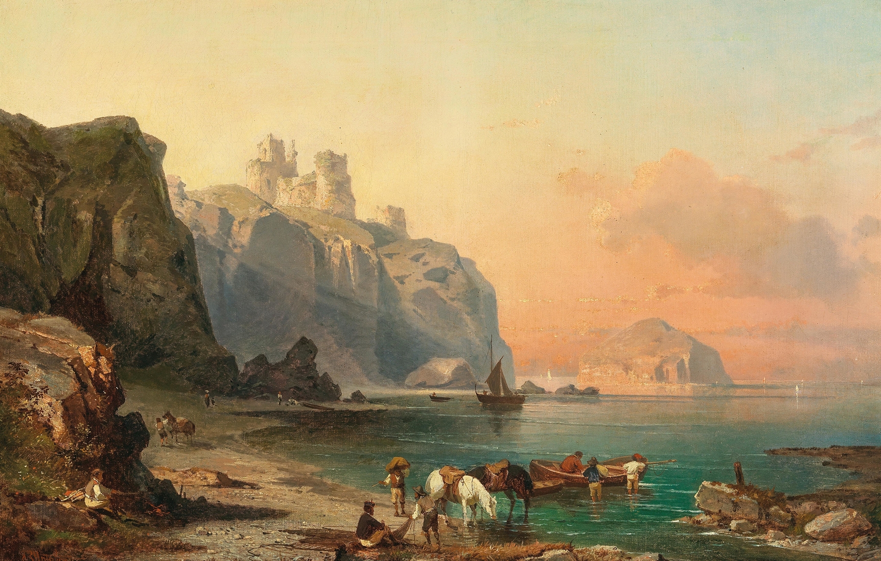 A Coastal Landscape near Marsala, Sicily, by Franz Richard Unterberger, public domain