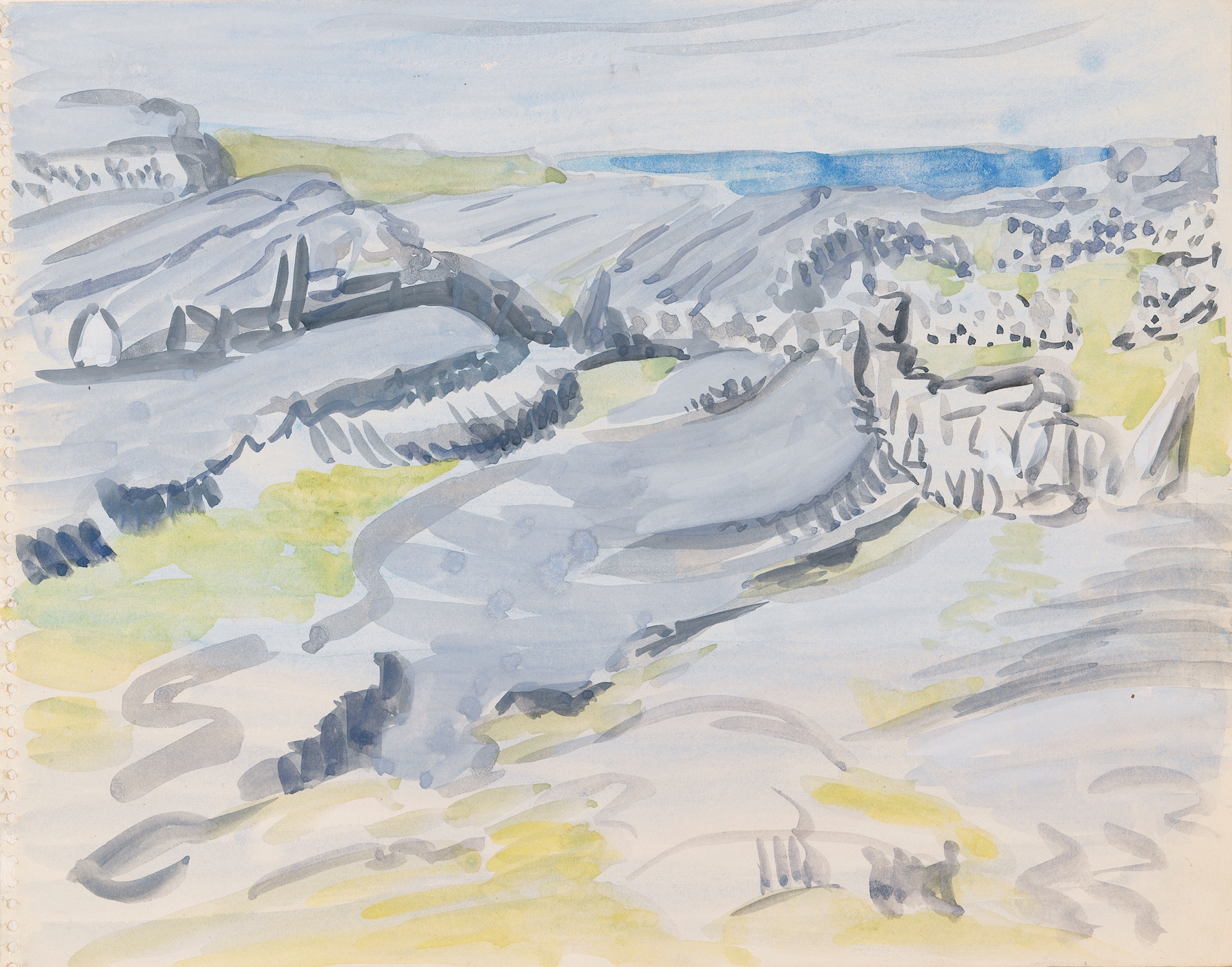 Fields near the Sea in the West of Ireland, by Mainie Jellett, public domain