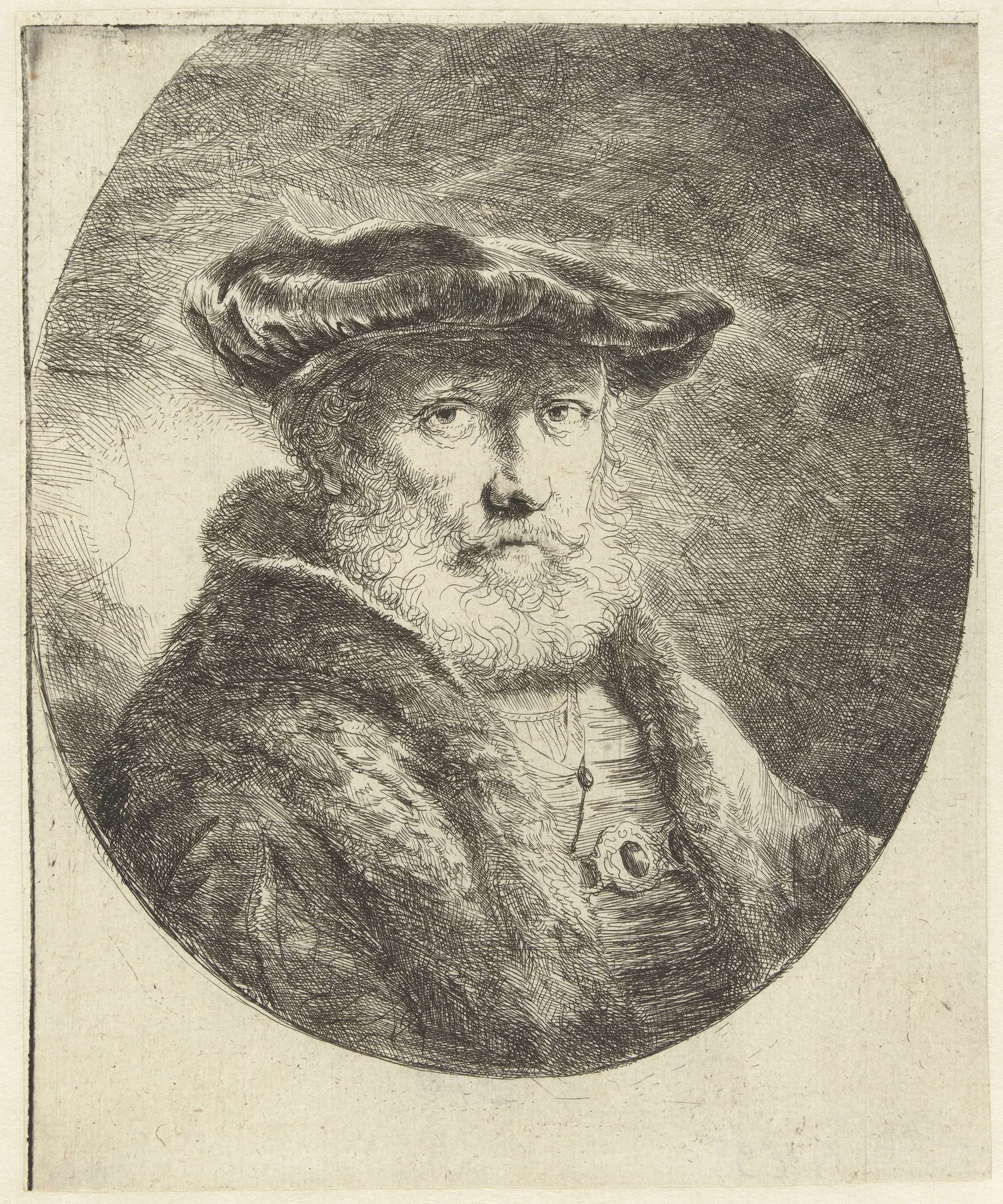 Buste van een oude man met fluwelen baret, by Ferdinand Bol, public domain