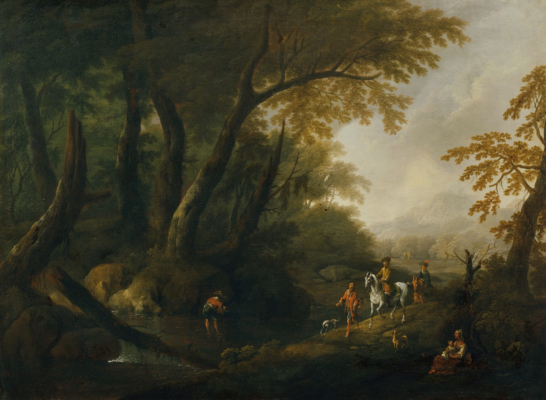 Landscape with shimmering waters by Maximilian Joseph Schinnagl, medium unknown.