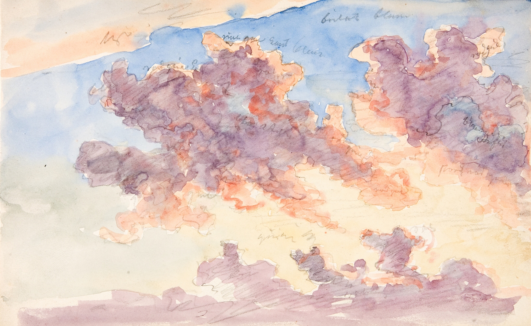 Twilight landscape with soft oranges and deep blues, oil on canvas by Martinus Rørbye