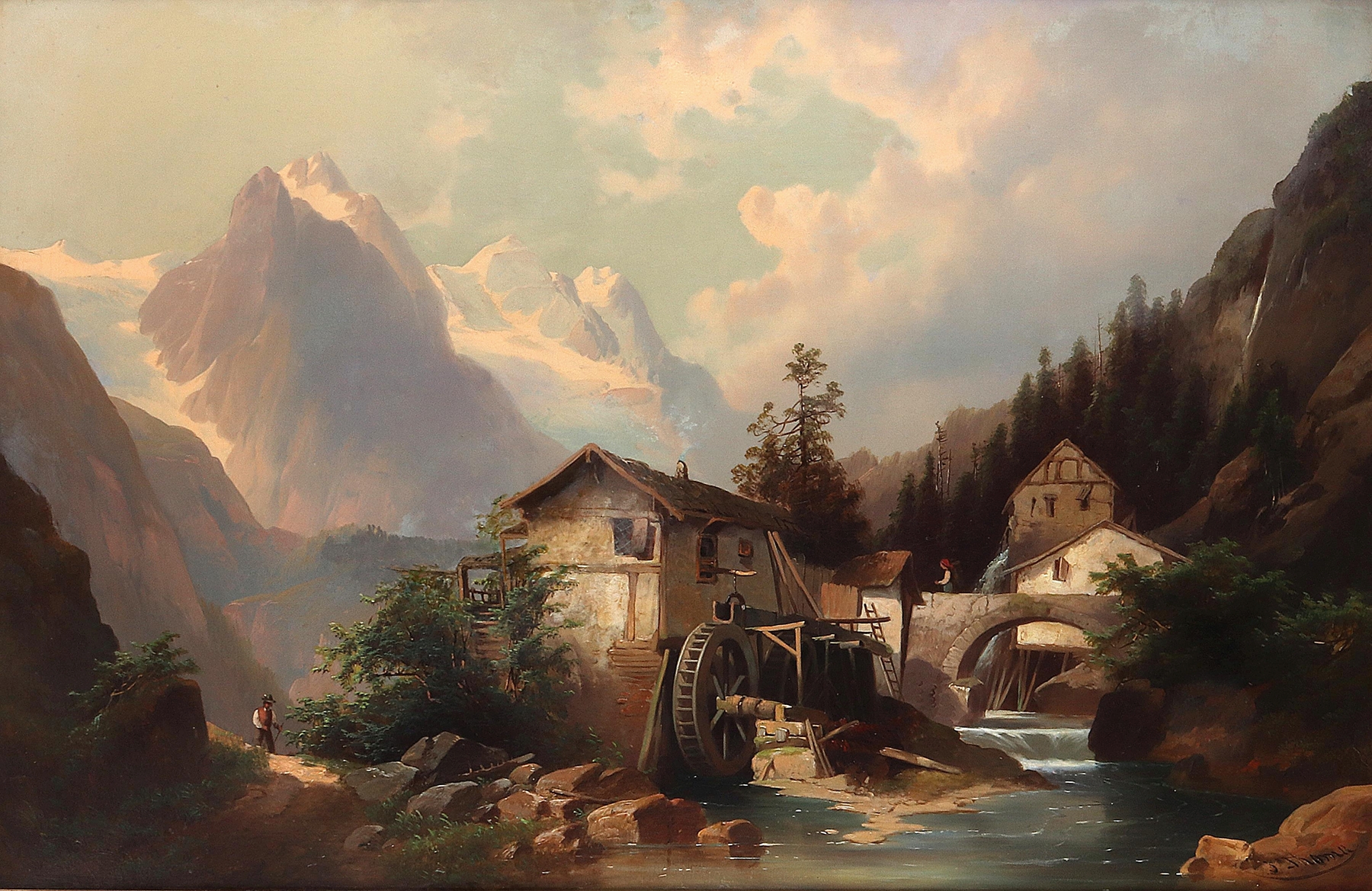 Mühle im Gebirge, by Josef Thoma, public domain