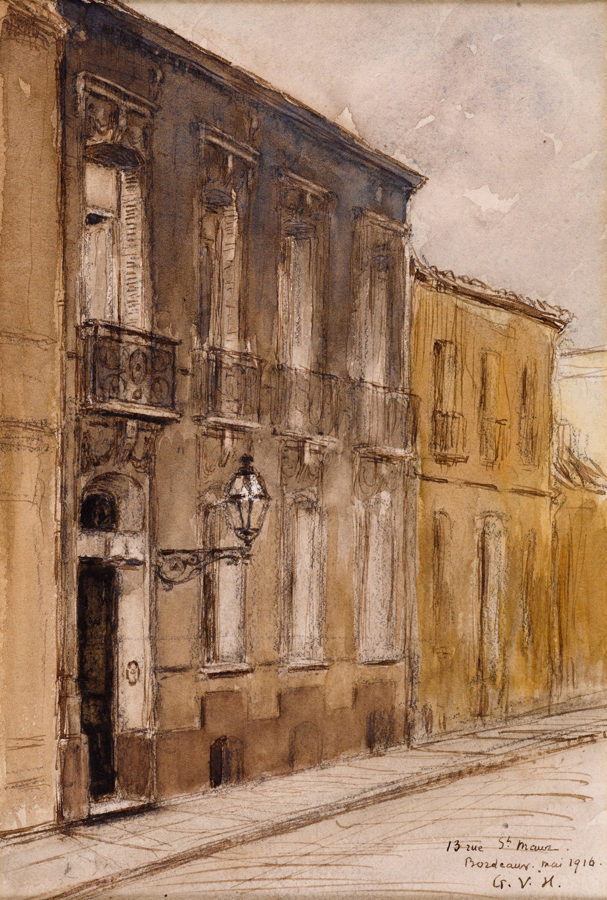 Architecture in sunlight with flora, oil on canvas by Georges Hugo
