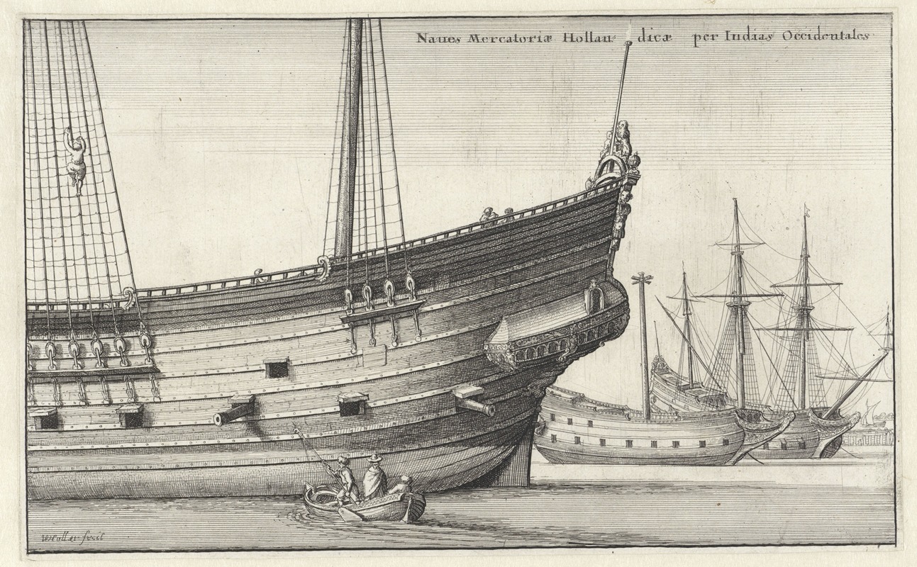 This artwork depicts Dutch merchants navigating through the Caribbean.