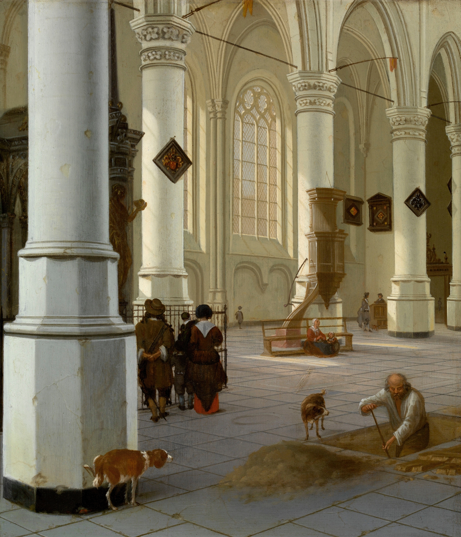 Interior of the Nieuwe Kerk by Hendrick Cornelisz. van Vliet, oil painting