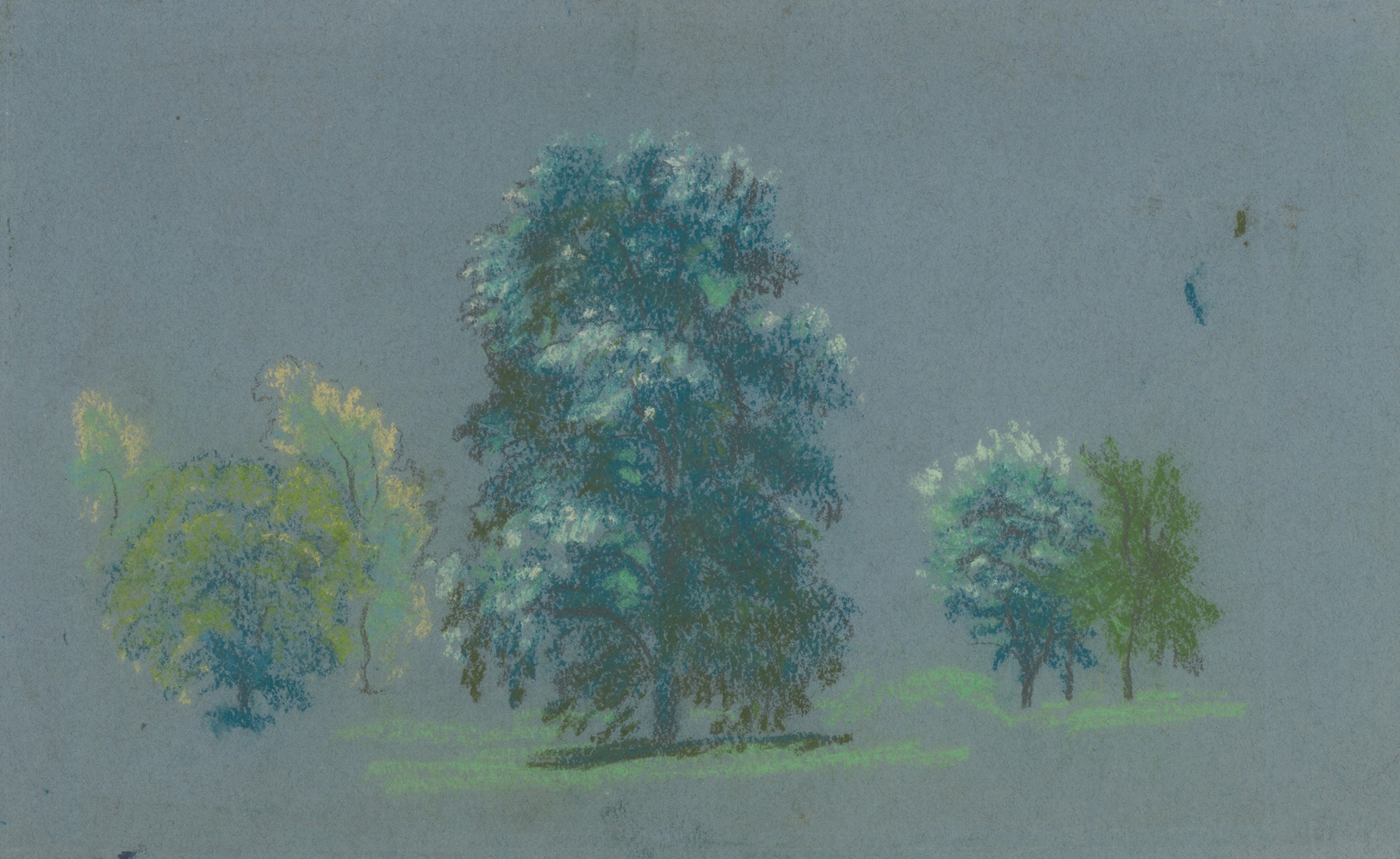 Tree Study by Arthur Bowen Davies, oil painting depicting trees and leaves.