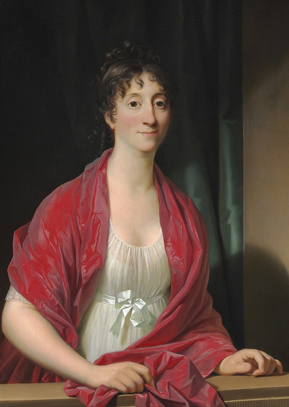 This painting depicts Dorothea Elisabeth Hyllested in a classical portrait style.