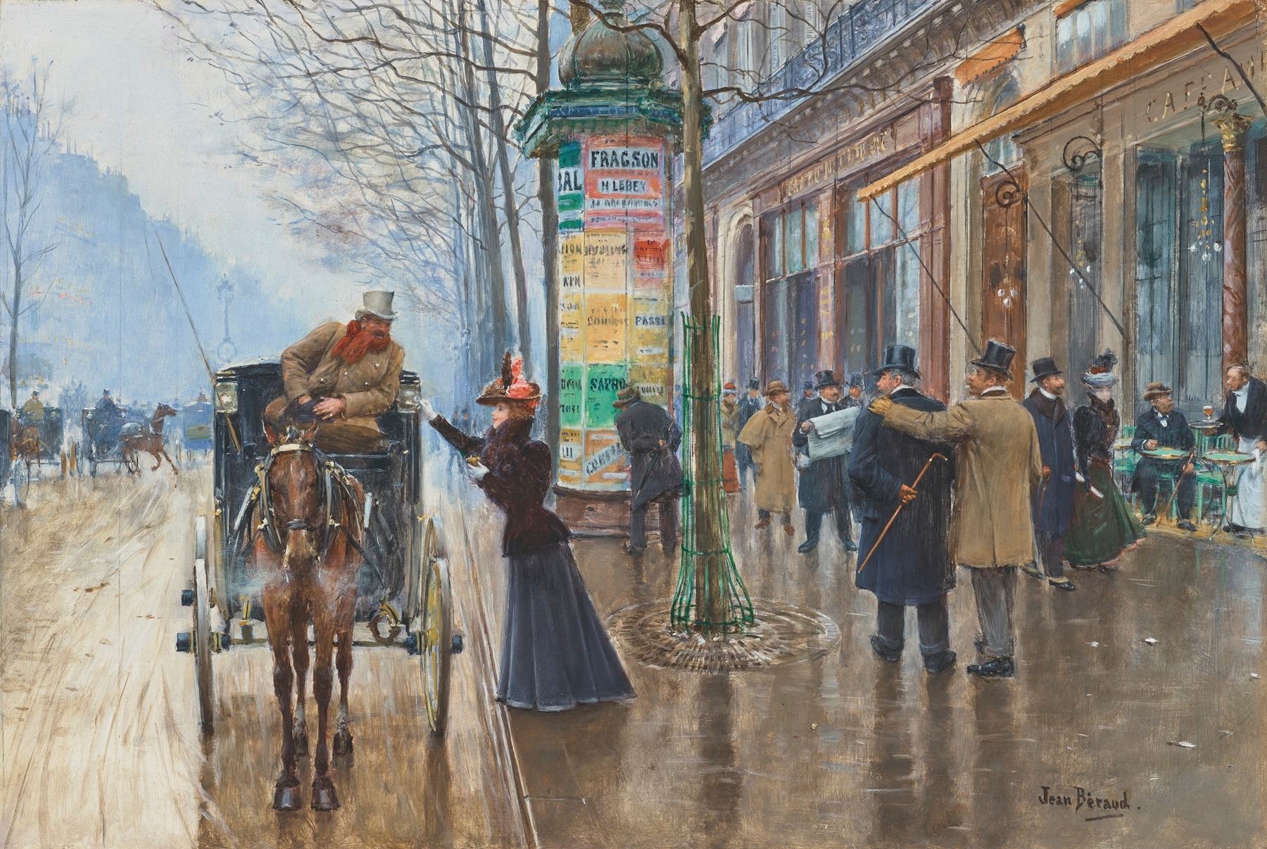 Scène de rue Parisienne, by Jean Béraud, public domain