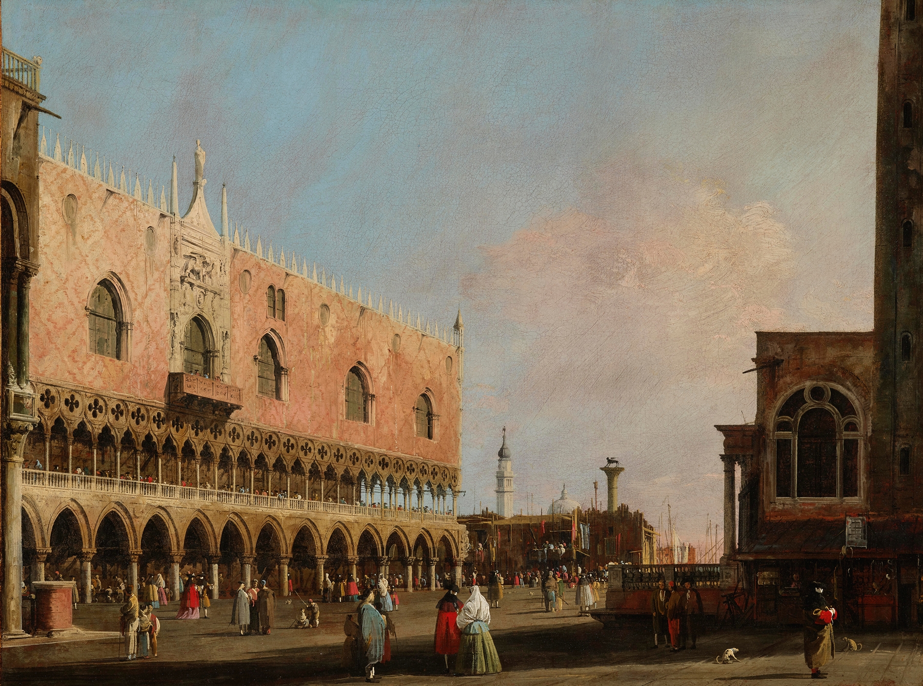 View of the Piazzetta San Marco Looking South, by Canaletto, public domain