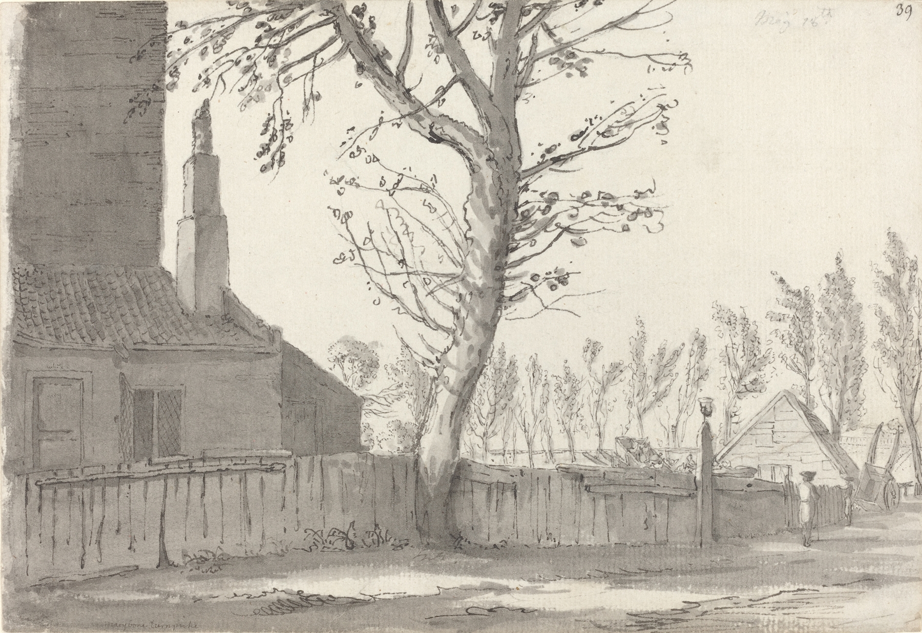 High Street at the Manor House, architecture by Samuel Hieronymus Grimm, 1772