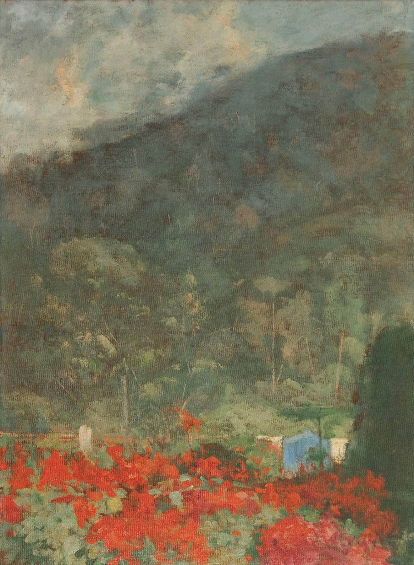 Landscape at sunrise, showcasing light and shadow, by Eliseu Visconti, Impressionism