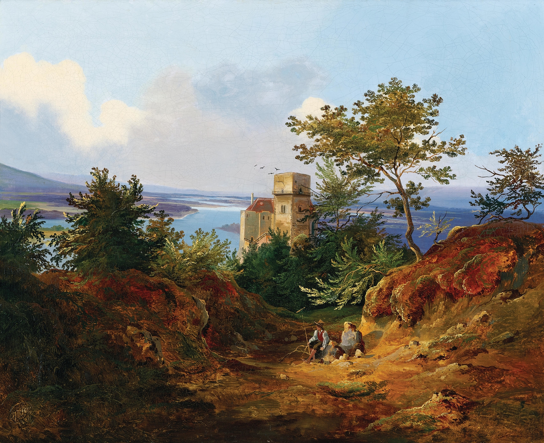 A View of the Danube Valley with the Greifenstein Ruins, oil on canvas by Wilhelm Steinfeld