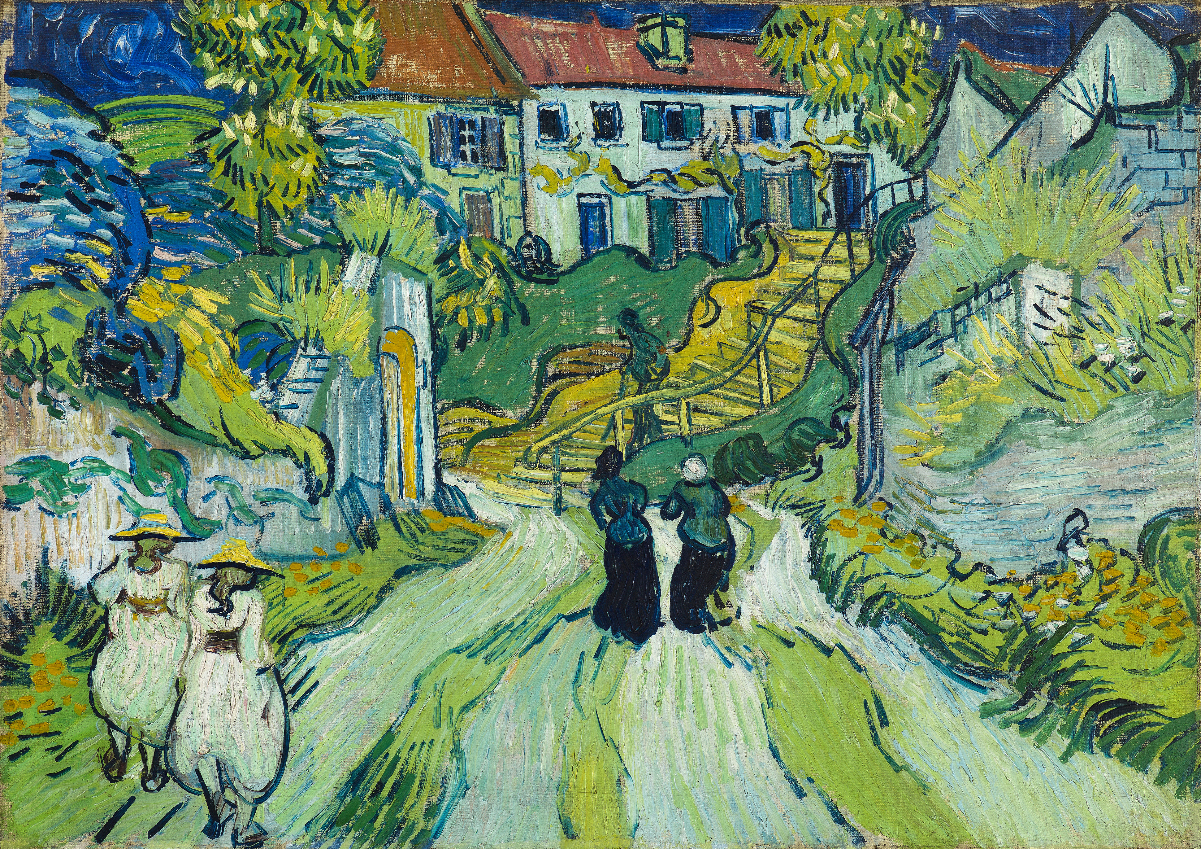 Stairway at Auvers, by Vincent van Gogh, public domain