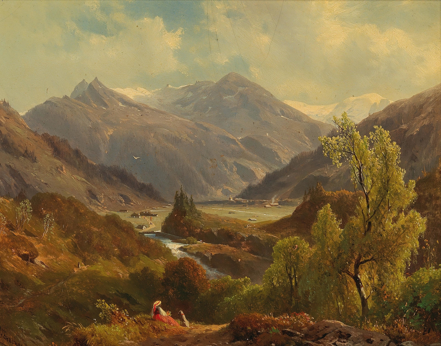 Landscape of the Böcksteiner Valley, oil on canvas by Johann Varrone