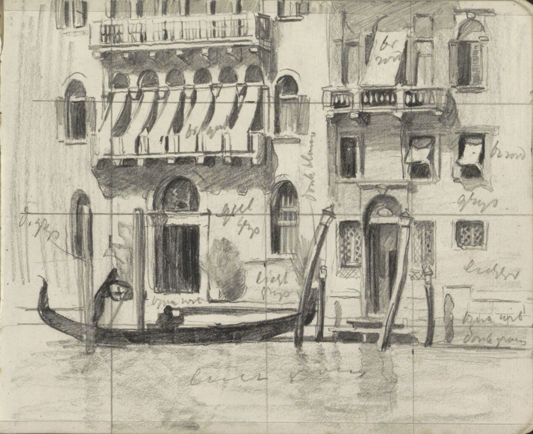 Huizen met zonwering over de balkons aan het Canal Grande te Venetië, by Willem Witsen, public domain