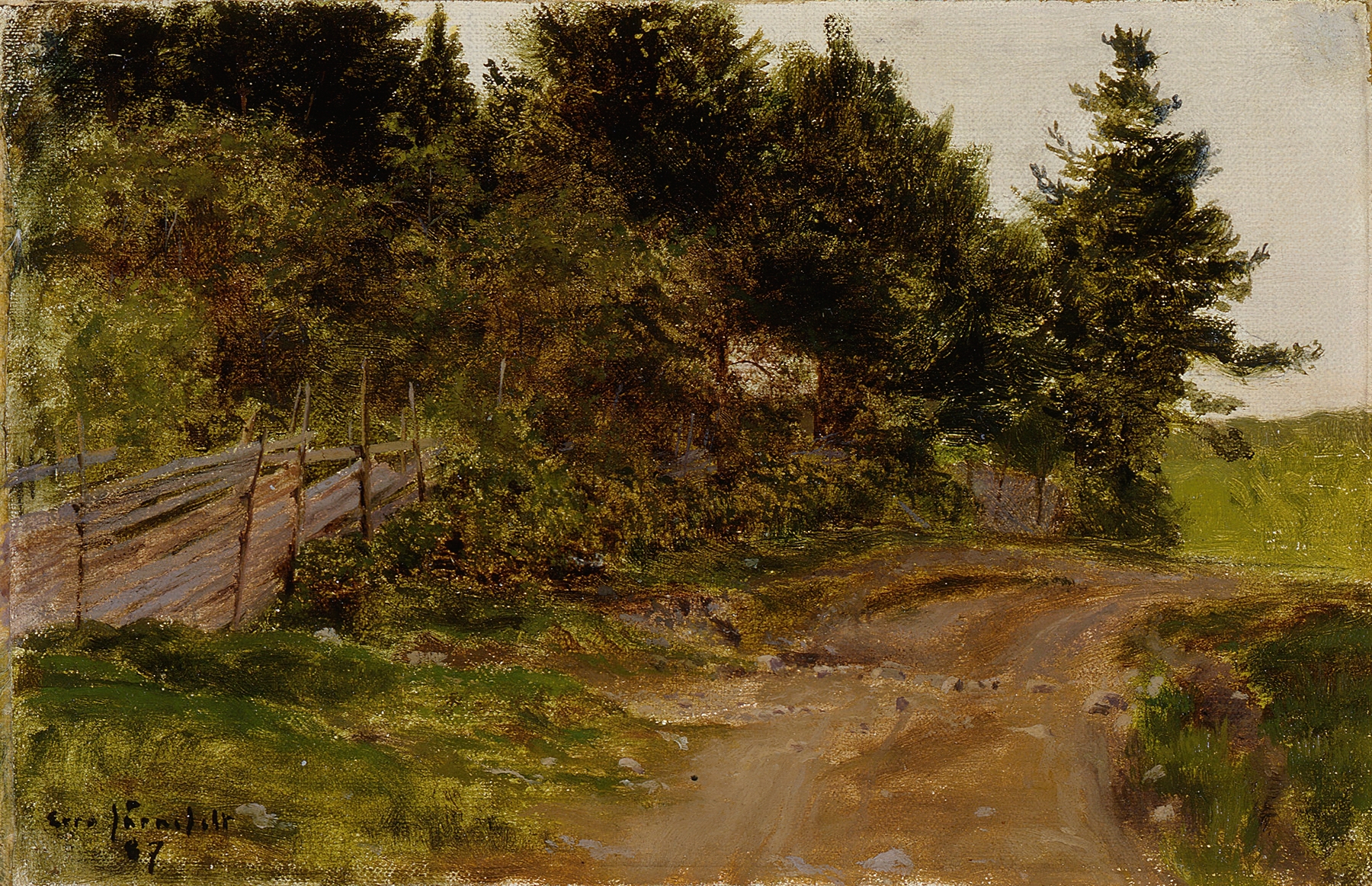 Path in the Forest by Eero Järnefelt, oil painting depicting a serene forest path.