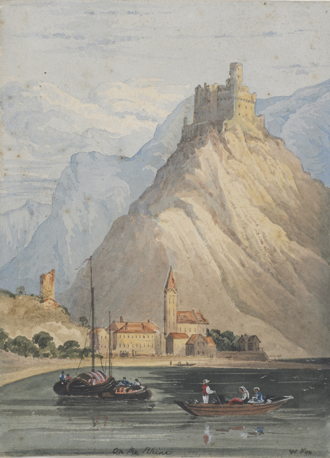 Landscape featuring a river under light by Sir William Fox, oil painting
