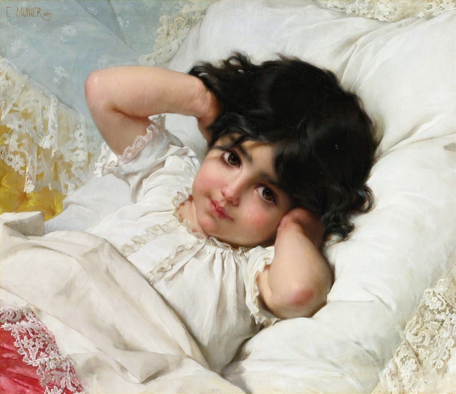 Portrait of Marie-Louise by Émile Munier captures a young woman in a serene setting.