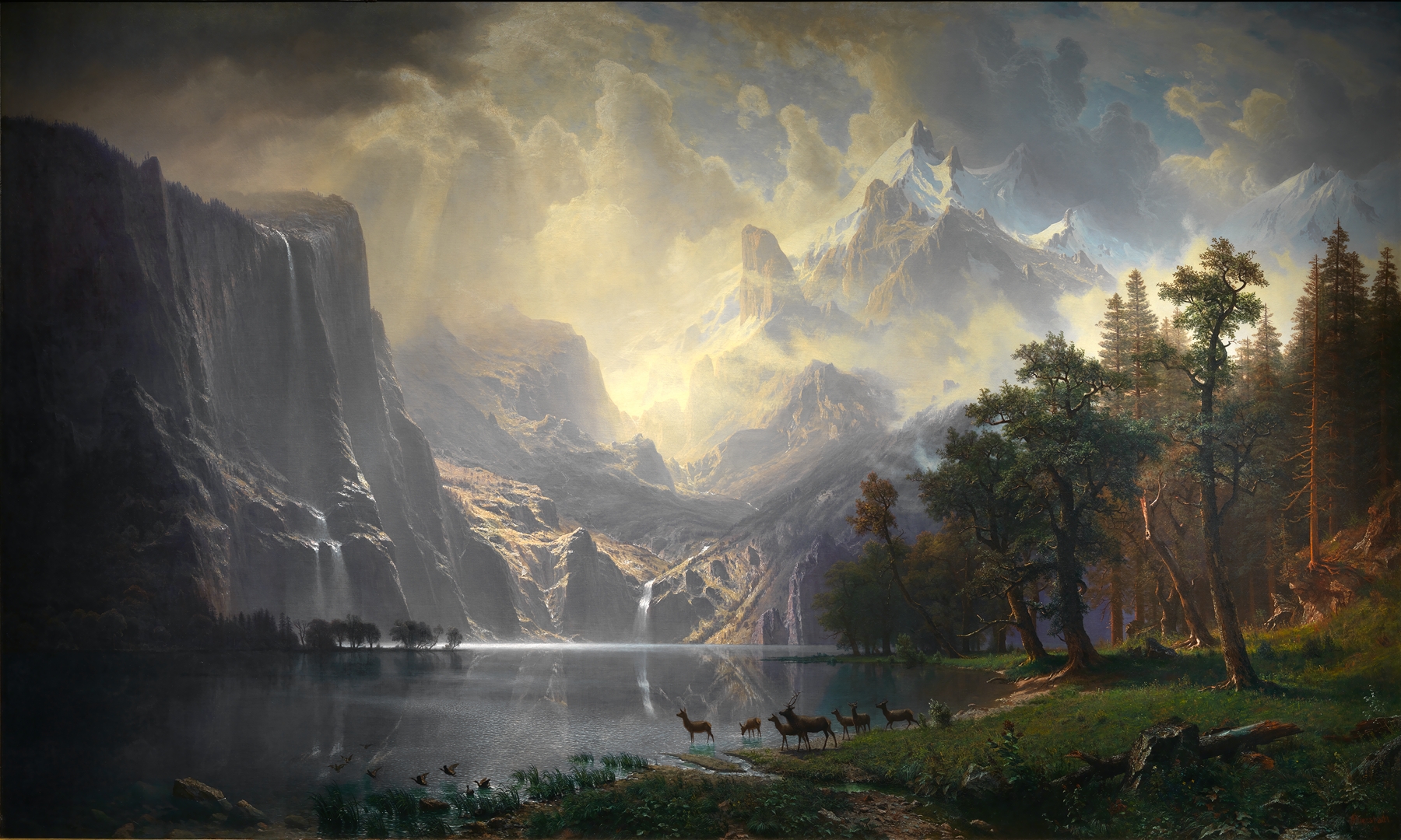 Among the Sierra Nevada, California, by Albert Bierstadt, public domain
