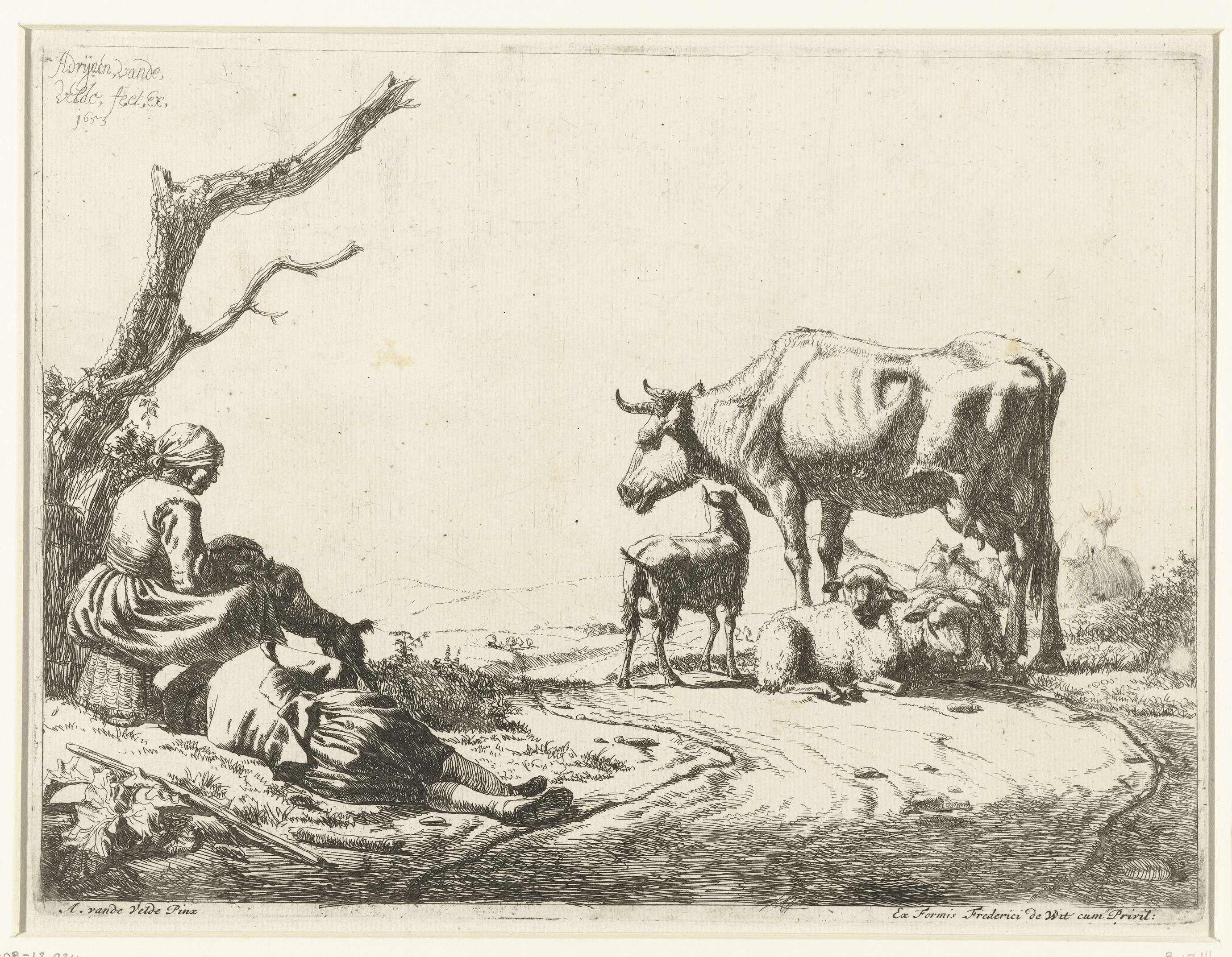 Herder en herderin met vee, by Adriaen van de Velde, public domain