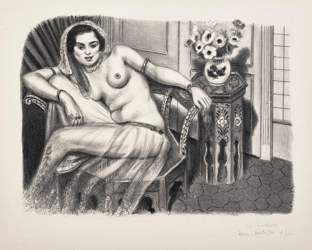 Henri Matisse's 'Hindoue a la jupe de tulle' showcases vibrant colors and a striking figure.