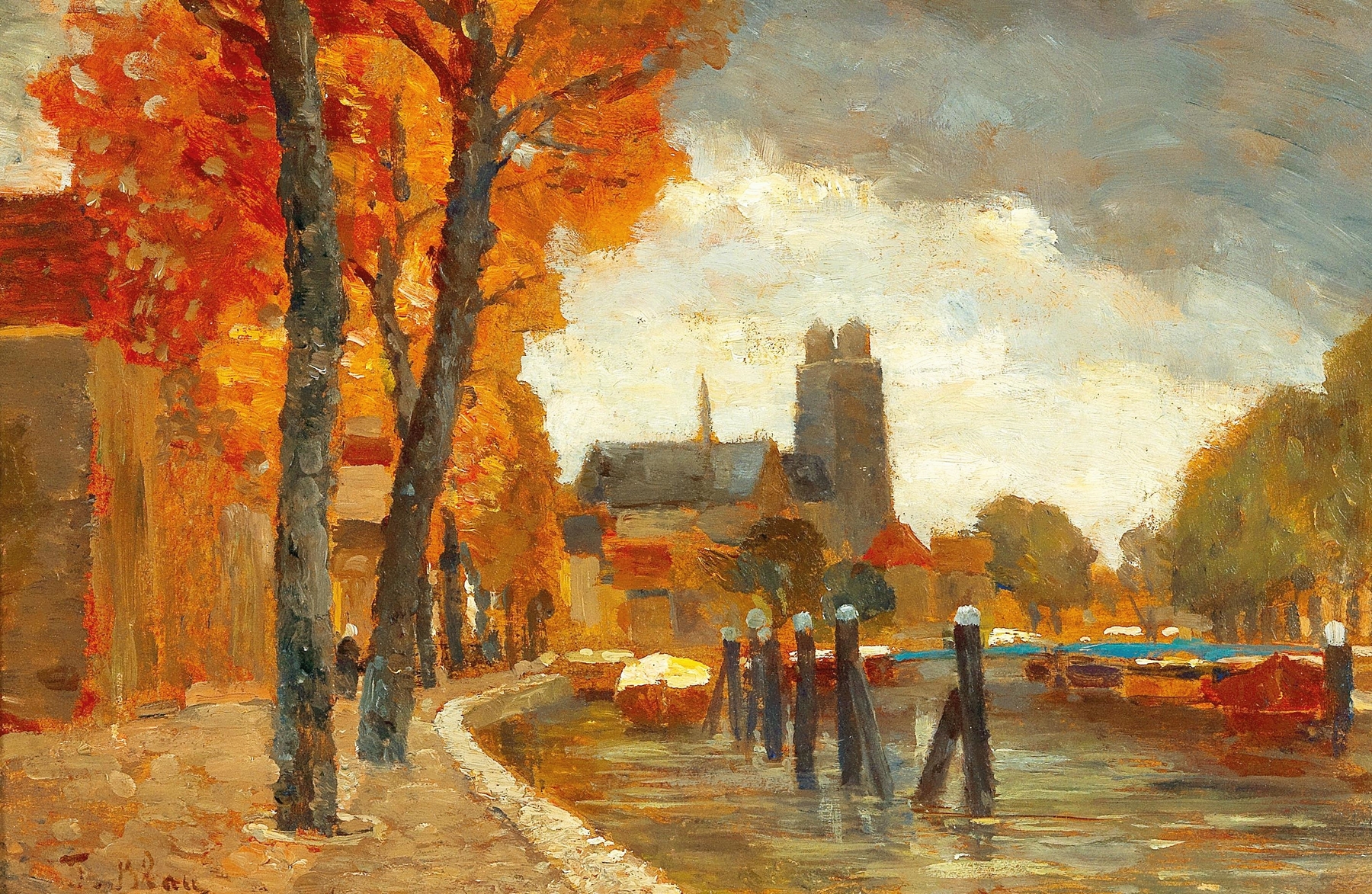 Scene in Dordrecht, by Tina Blau, public domain