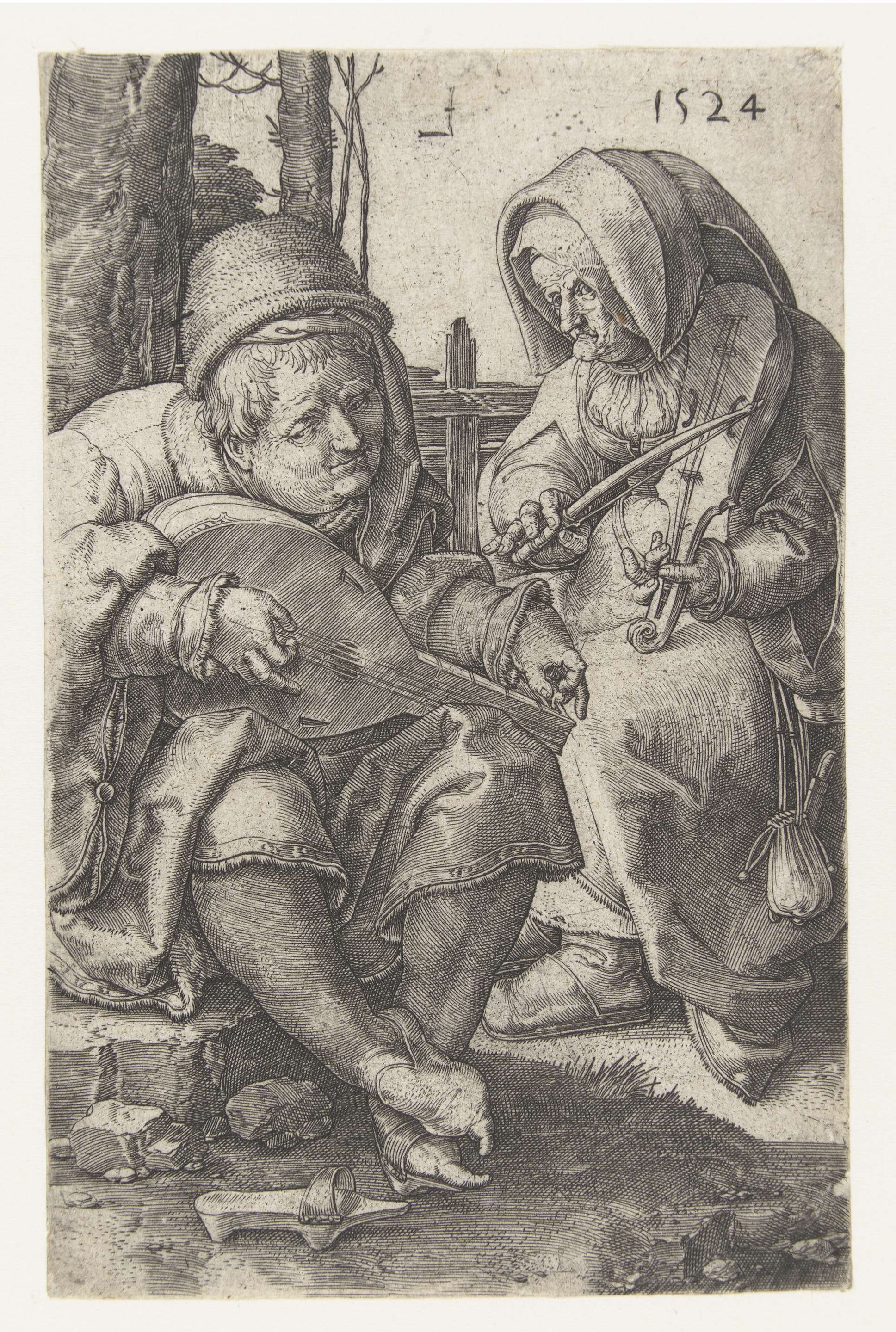 Musicerend paar, by Lucas van Leyden, public domain
