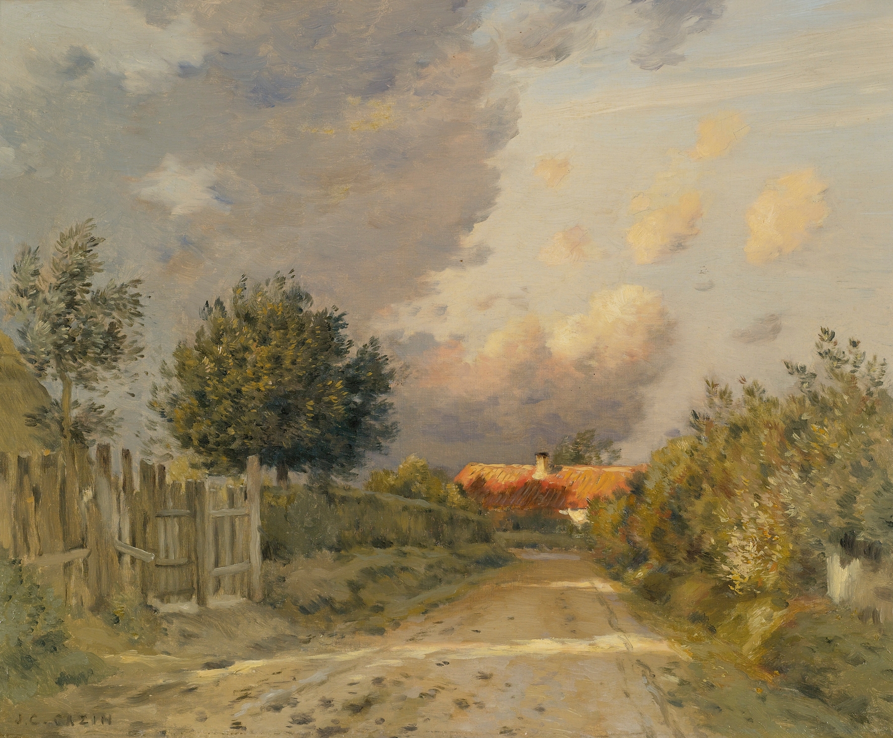 Early Evening In The French Countryside, oil on canvas by Jean Charles Cazin