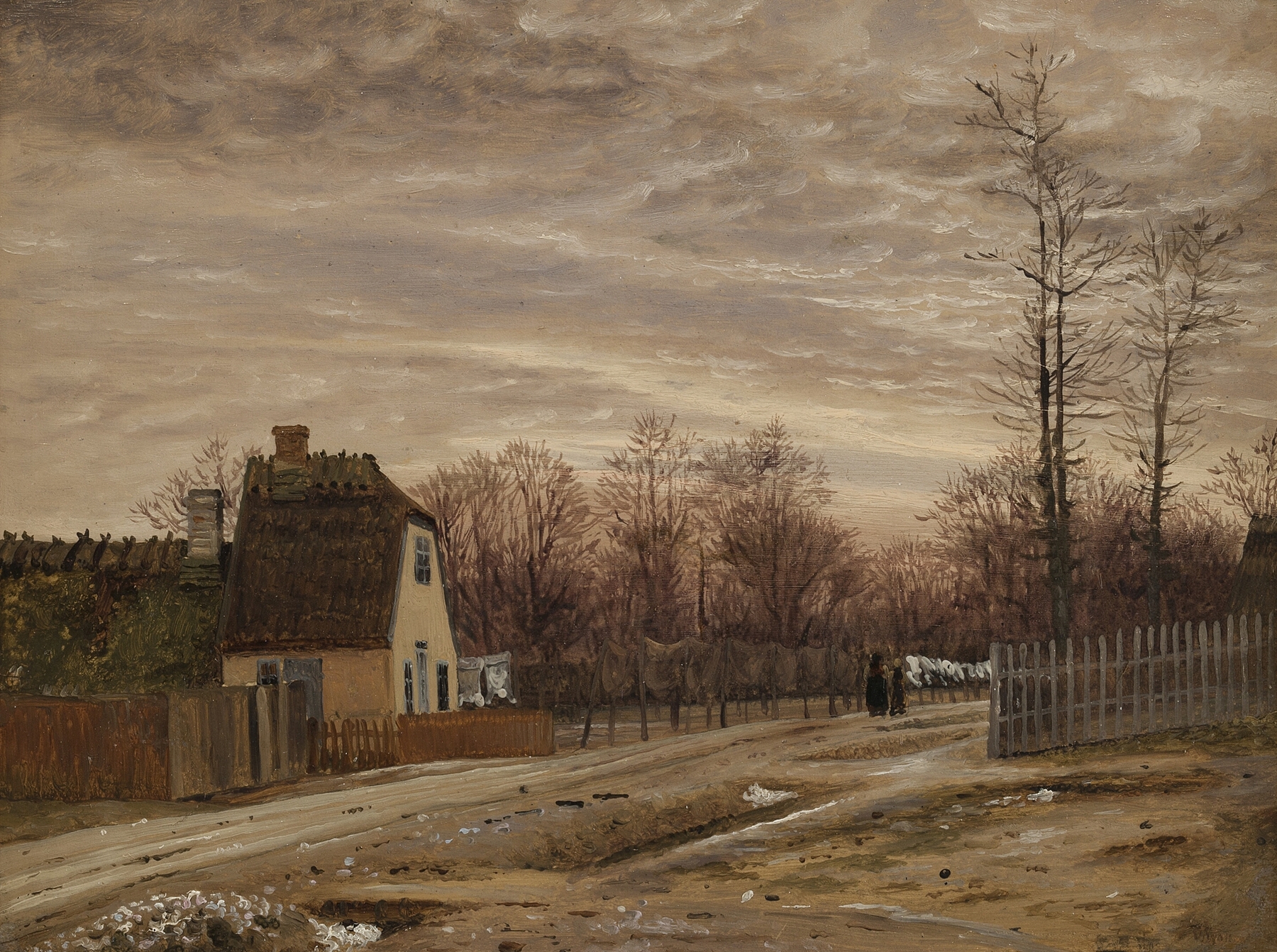 Evening after a Thaw, oil on canvas by Vilhelm Kyhn, depicting a thawing landscape at twilight.