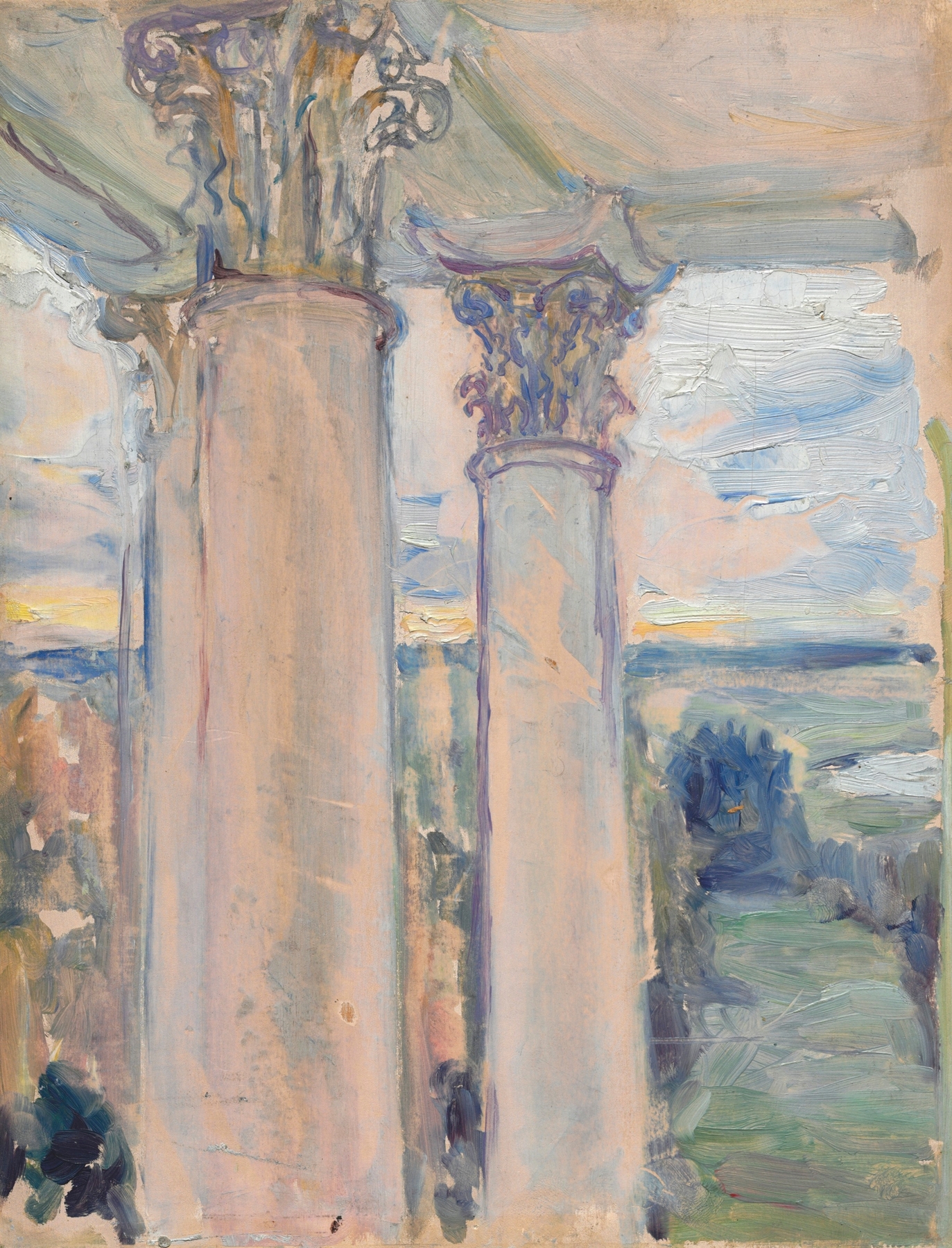 Study for ‘From a window of the old house, Vvedenskoye’, by Maria Yakunchikova, public domain