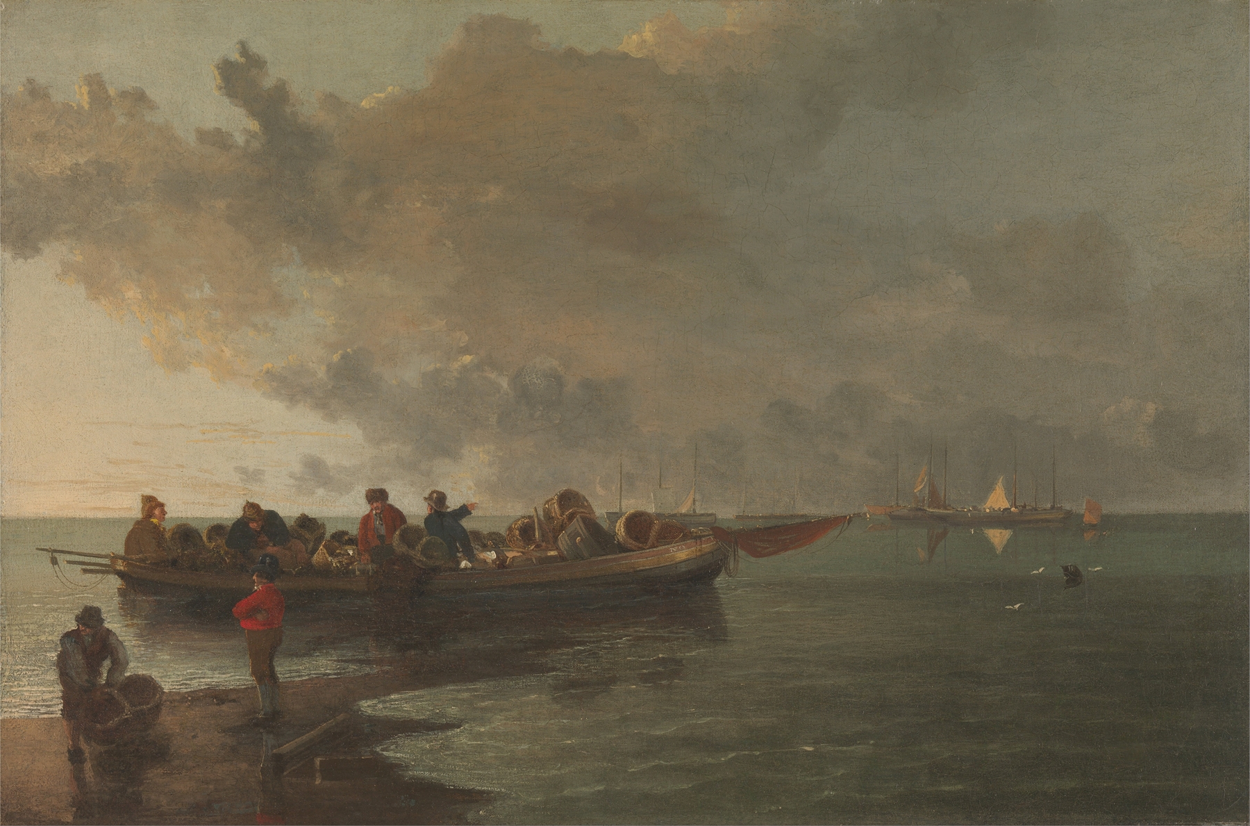 A Barge with a Wounded Soldier, by John Crome, public domain