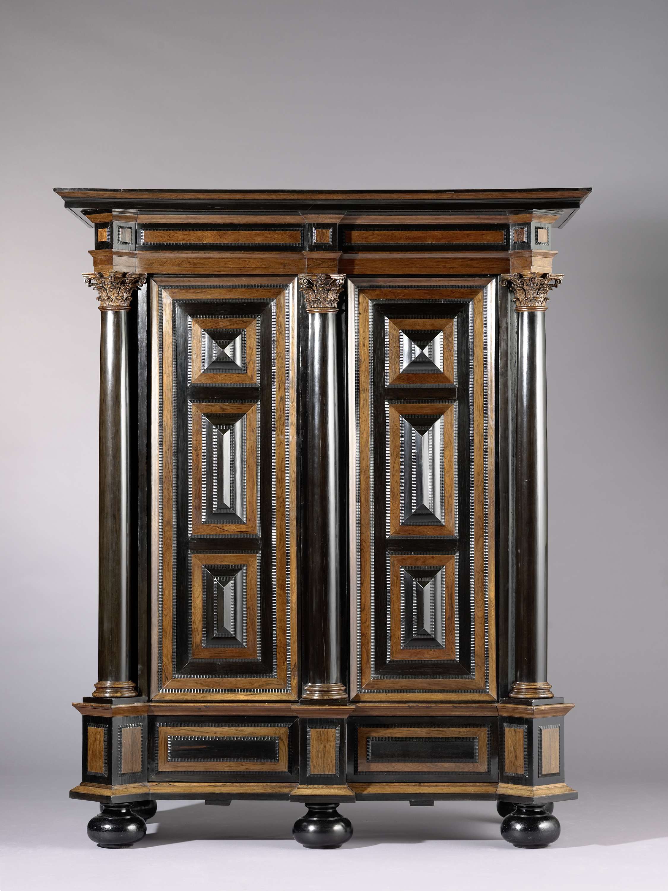 Cupboard made of wood by an unknown artist, featuring ebony and rosewood.