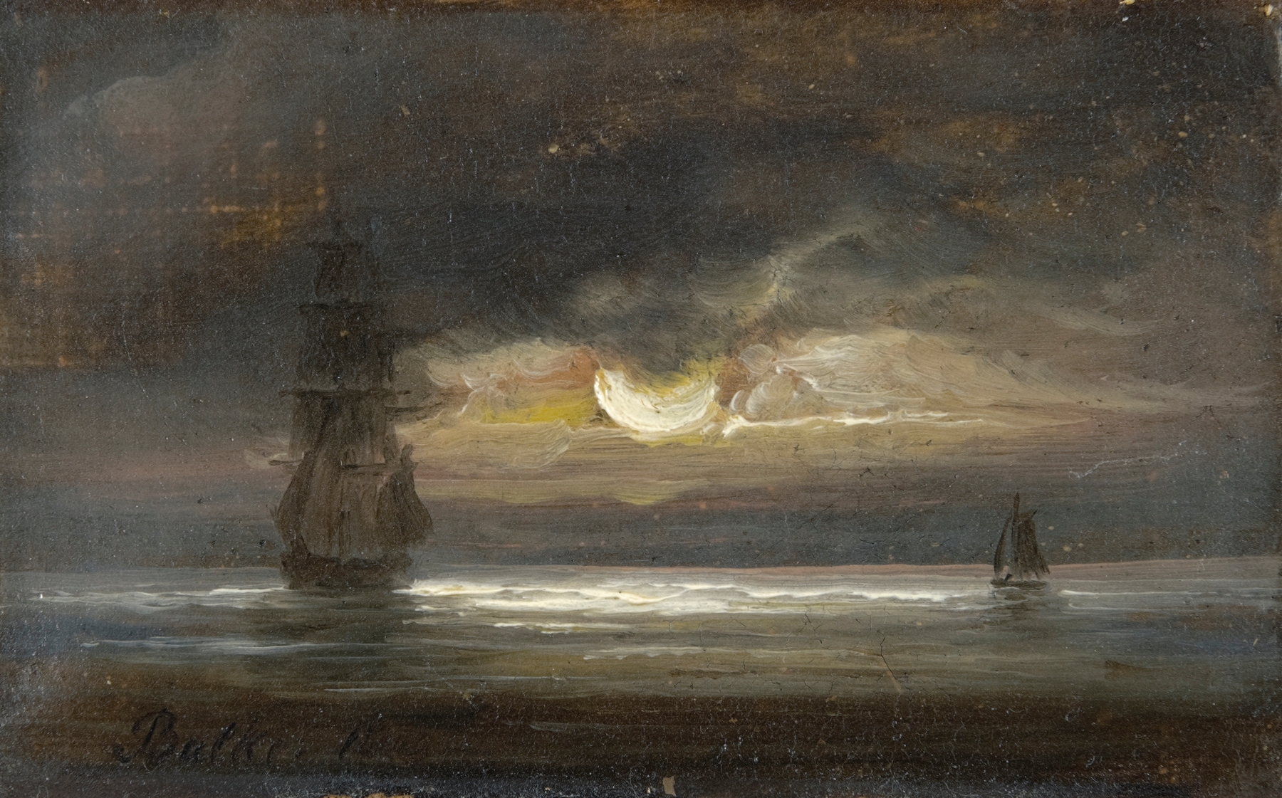 Two Sailing Boats By Moonlight, by Peder Balke, public domain