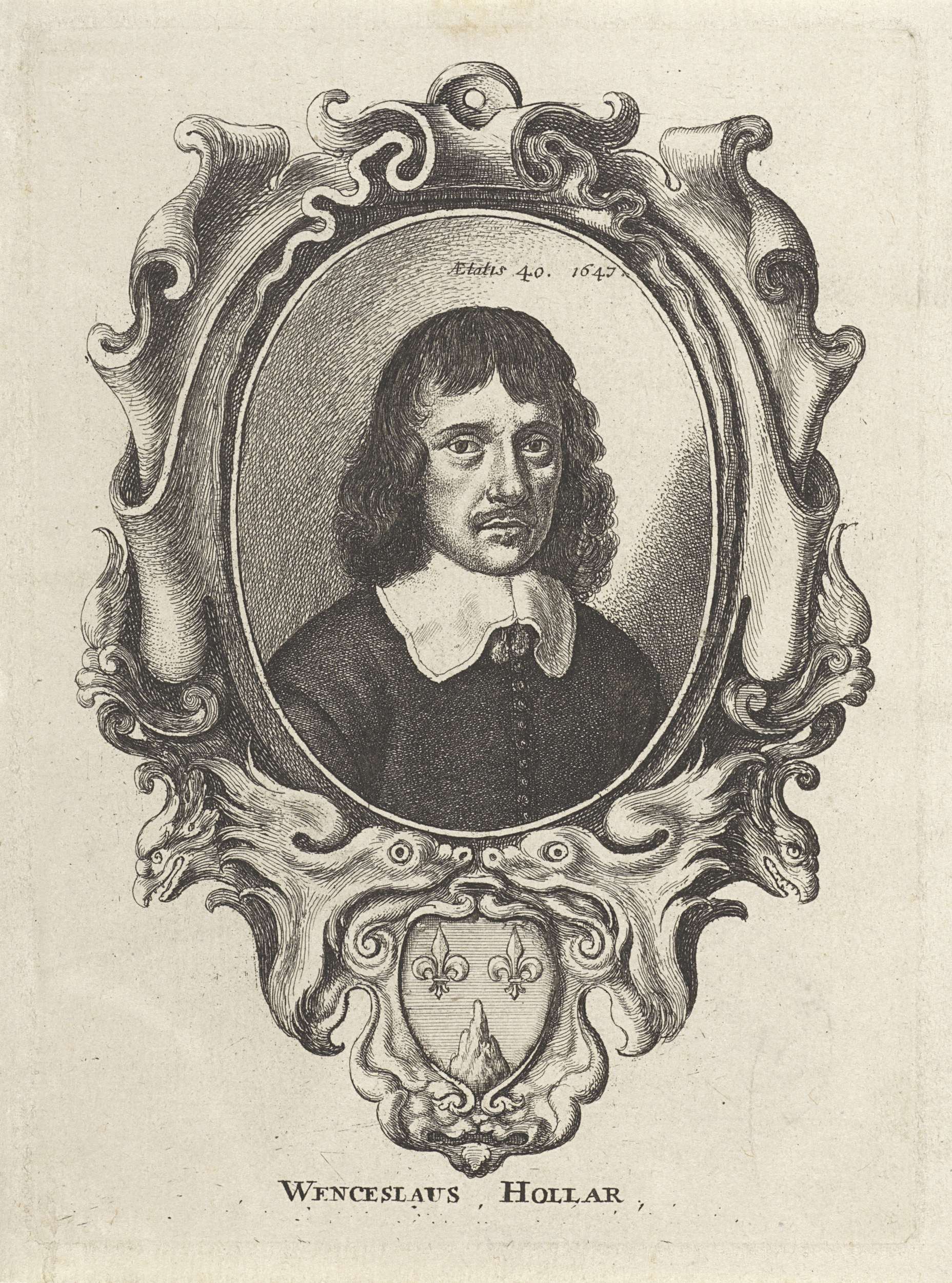 Zelfportret van Wenzel Hollar, by Wenceslaus Hollar, public domain