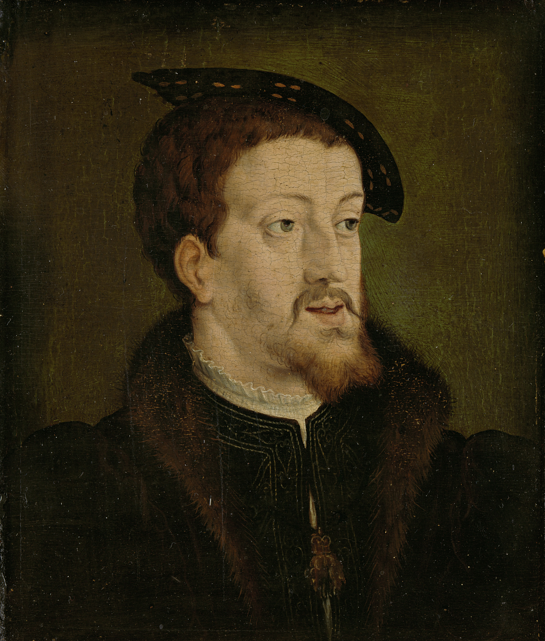 Portrait of Charles V by Jan Cornelisz Vermeyen, oil on panel, featuring a regal figure with a piercing gaze.