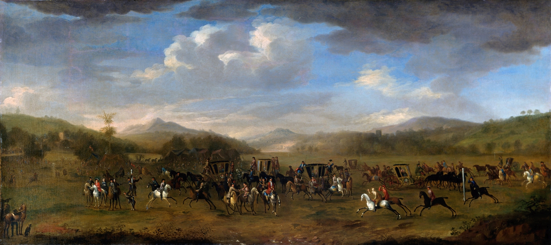 The Finish of a Horse Race with a Country Fair in the Background, oil on canvas by James Ross