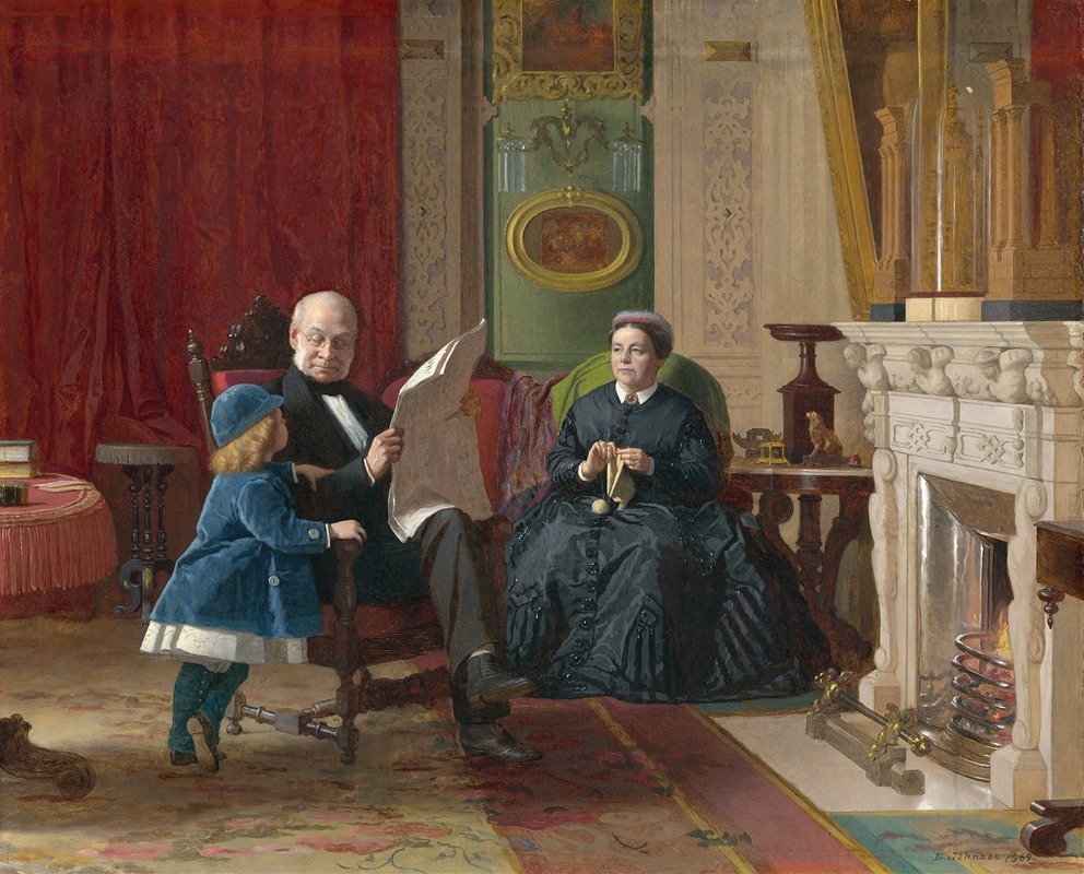A family portrait by Eastman Johnson showcasing intimate family dynamics.