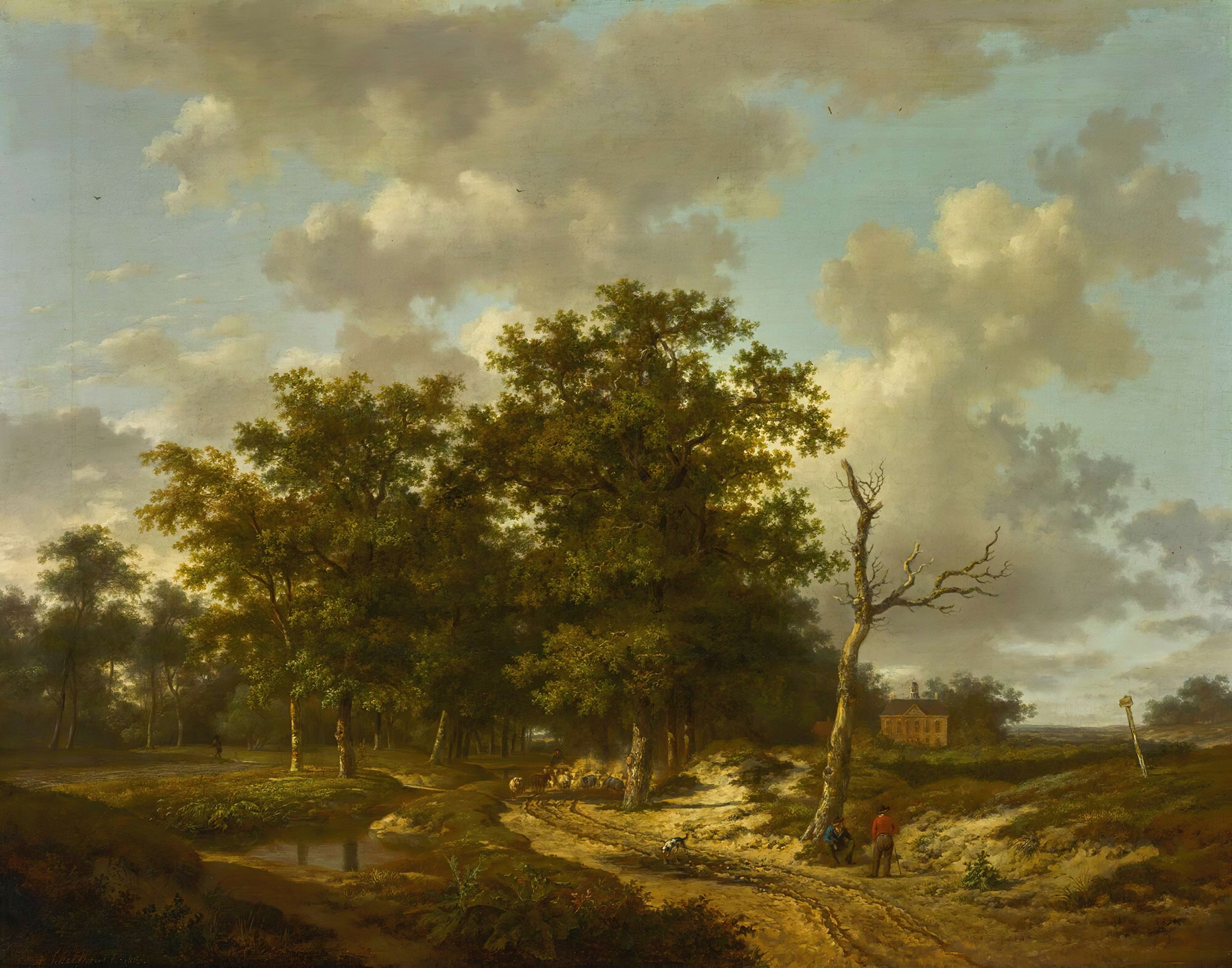 Summer landscape, by Andreas Schelfhout, public domain
