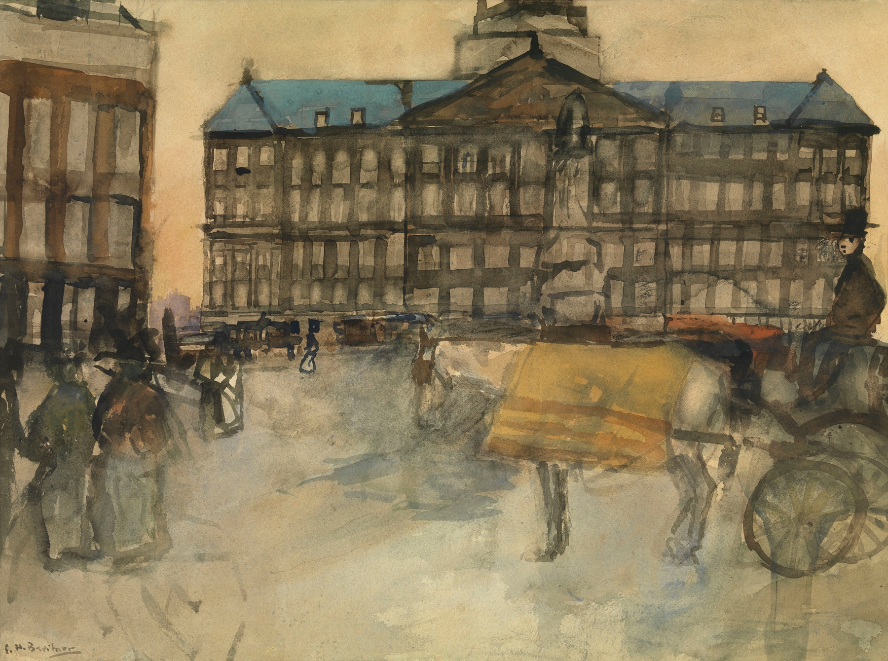 Town Hall in Amsterdam, by George Hendrik Breitner, public domain