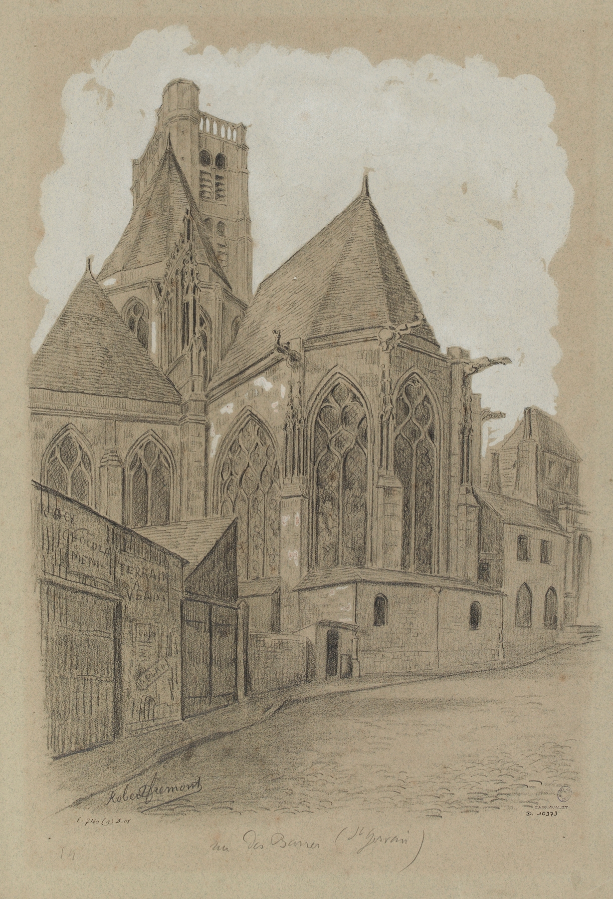 Eglise Saint-Gervais by Robert Frémont, depicting a church façade with light effects, unknown medium.